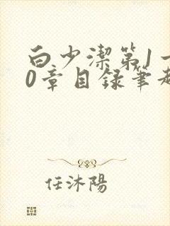 白少洁第1一40章目录笔趣阁