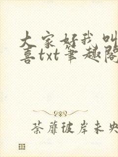 大家好我叫林小喜txt笔趣阁