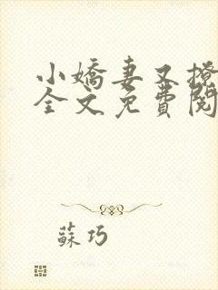 小娇妻又撩又甜全文免费阅读封面