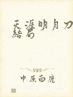 天涯明月刀小说结局封面