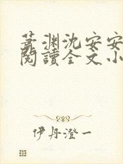 萧渊沈安安免费阅读全文小说