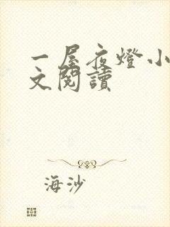 一屋夜灯小说全文阅读