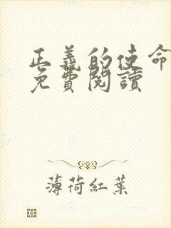 正义的使命全文免费阅读