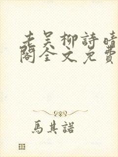 老吴柳诗晴笔趣阁全文免费阅读封面