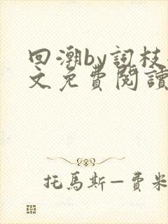 回潮by词枝全文免费阅读笔趣阁