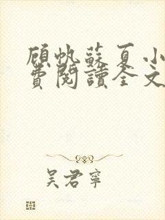 《顾帆苏夏小说免费阅读全文》小说封面