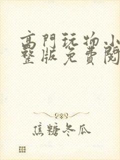 高门玩物小说完整版免费阅读