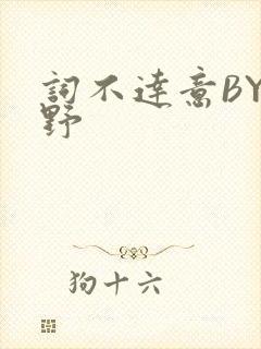 词不达意BY咩野