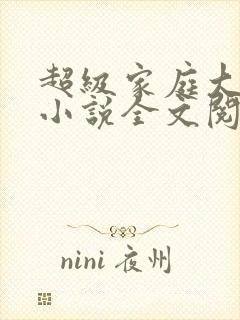 超级家庭大杂烩小说全文阅读