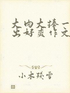 大肉大捧一进一出好爽作文