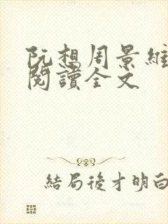 阮想周景维免费阅读全文