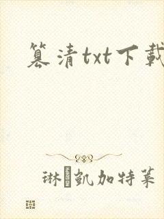 篡清txt下载