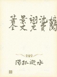 萧景翊沈婉小说全文免费阅读