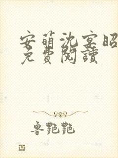 安萌沈宴昭小说免费阅读