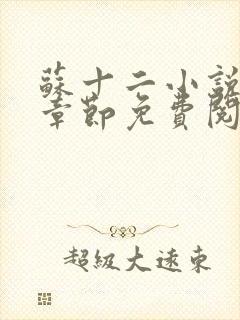 苏十二小说最新章节免费阅读