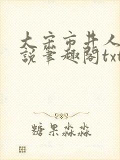 大宋市井人家小说笔趣阁txt