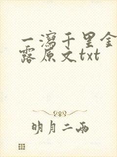 一泻千里金银花露原文txt