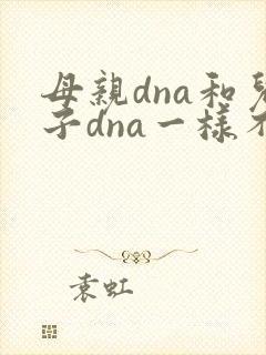 母亲dna和儿子dna一样不
