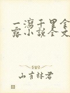 一泻千里金银花露小说全文免费阅读