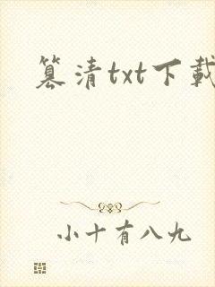 篡清txt下载
