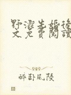 野涩先婚后爱全文免费阅读笔趣阁