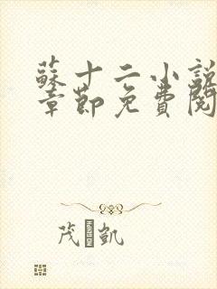 苏十二小说最新章节免费阅读全文