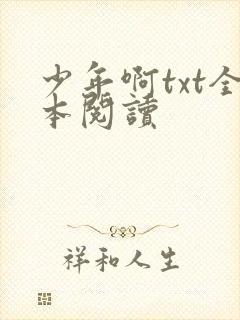 少年啊txt全本阅读