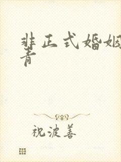 非正式婚姻雾里青