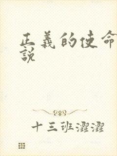 正义的使命 小说封面