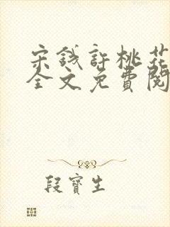 宋钱许桃花小说全文免费阅读