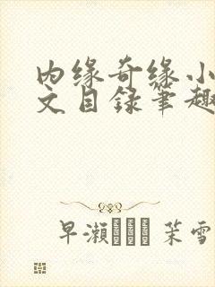 内缘奇缘小说全文目录笔趣阁