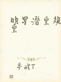 明星潜皇规则之皇