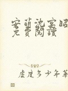 安萌沈宴昭小说免费阅读