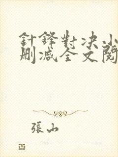 针锋对决小说未删减全文阅读