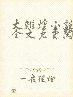 大杂烩小说在线全文免费阅读笔趣阁