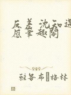 反差 沈知遇晏应笔趣阁