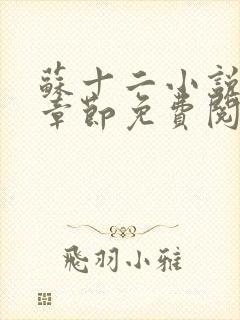 苏十二小说最新章节免费阅读下载