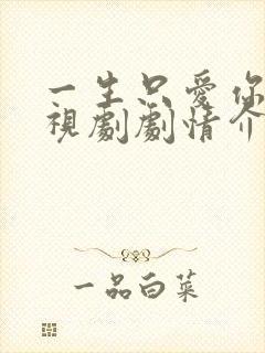 一生只爱你 电视剧剧情介绍