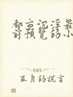 都市沉浮最快超前预览的小说3030