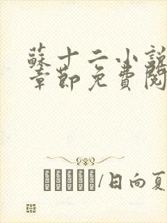 苏十二小说最新章节免费阅读全文