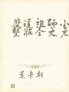 魔道祖师小说完整版全文免费阅读