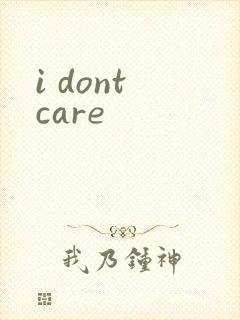 《i dont care》小说封面
