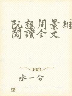 阮想周景维免费阅读全文