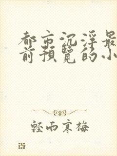 都市沉浮最快超前预览的小说3030