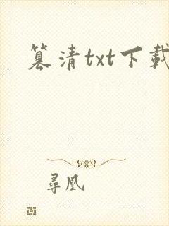 篡清txt下载封面