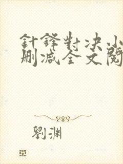 针锋对决小说未删减全文阅读