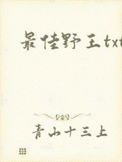最佳野王txt