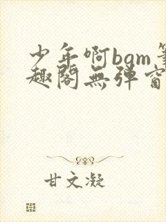 少年啊bgm笔趣阁无弹窗免费