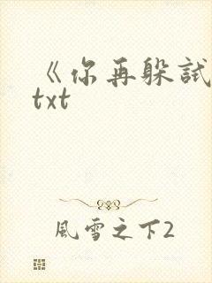 《你再躲试试》txt