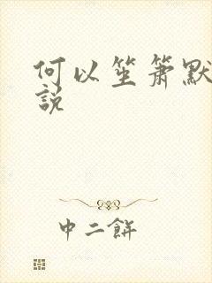 何以笙箫默 小说